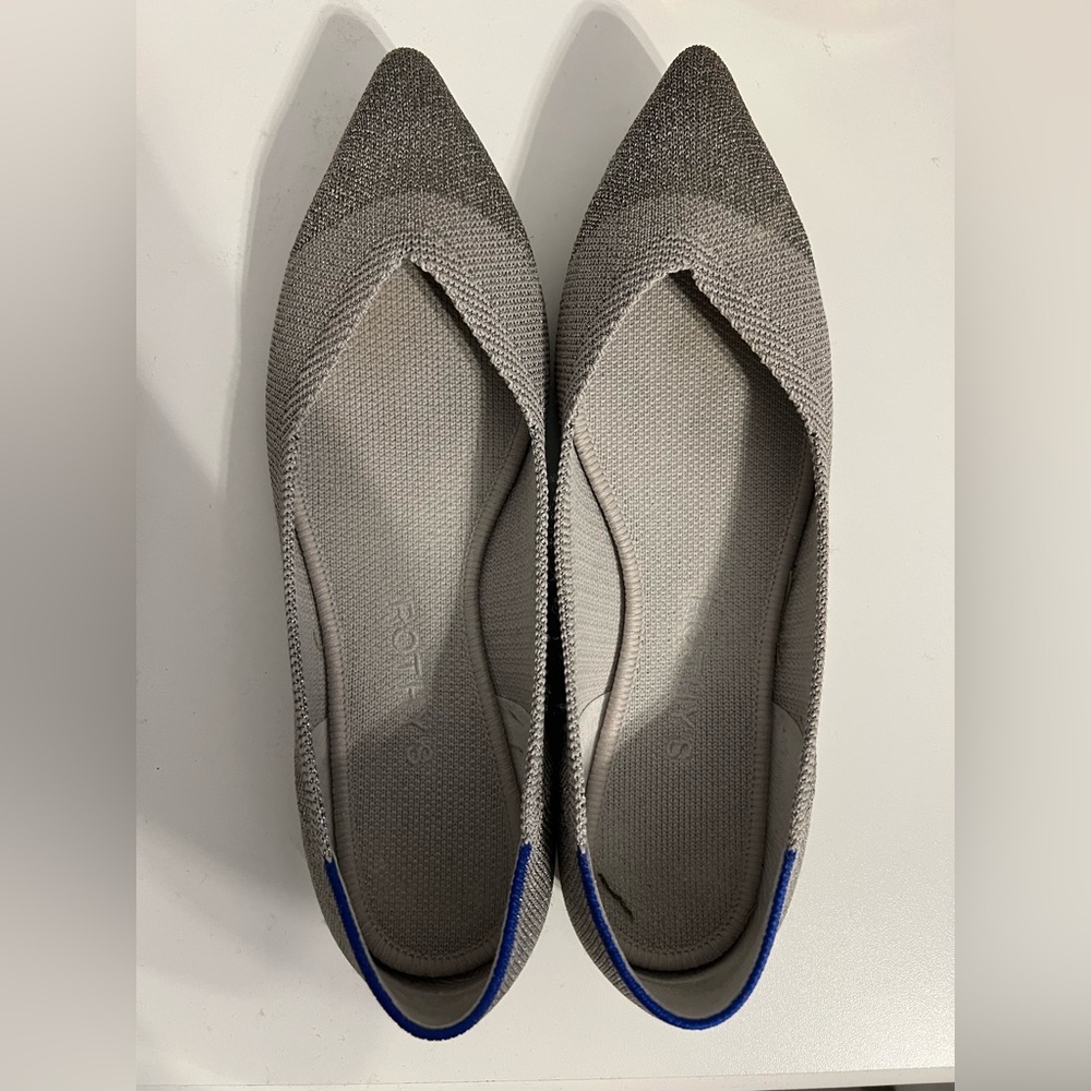 Rothy’s Silver Metallic Points Flat